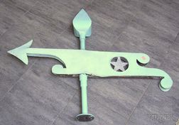 Painted Sheet Metal Arrow and Banner Weather Vane